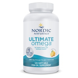 Nordic Naturals Ultimate Omega, Lemon Flavor - 120 Soft Gels - 1280 mg Omega-3 - Yüksek Yeterli Balık Petrol Tamamını EPA & DHA - Beyin ve Kalp Sağlığını Teşvik - Non-GMO - 60 Hizmetler