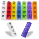 GMS 4 Times a Day Weekly Pill Reminder for Medications, Vitamins, Supplements and Other Pills - Includes 7 Removable Pill Boxes in a Flat White Tray (Rainbow)