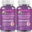 Mulittea Glucosamine Chondroitin Gummies - Ekstra Kuvvetli Ortak Destek Supplement with MSM & Elderberry for Natural Joint, Antioksit Immune Support for Yetişkinler, Men & Women-Sugar-Free (2 Pack)