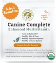 Wholistic Pet Organics Canine Complete - Dog Multivitamin Toz - 4 Lb - Günlük Köpek Vitaminleri ve Ev Yemekleri için Tamamlar - Immune System, Skin, Coat & Genel Sağlık - Küçük ve Büyük Breed