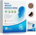 Motion Sickness Patches, Sea Sickness Patch for Kids and Adults with Travel-Friendly Packets, Travel Essentials for Cruise/Car/Airplane/Amusement Park Trip (20 Patches)