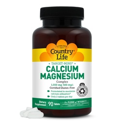 Ülke Yaşam Hedefi-Minsül Magnezyum Kompleksi 1000 mg/500 mg, 90 Tablet, sertifikalı Gluten Free, sertifikalı Vegan, Onaylanmamış Non-GMO TY