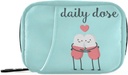 Naanle Cartoon Pills Heart Pill Box 7 Day Case Bag Travel Organizer with Zipper Portable Weekly Compact Size for Vitamin Supplement Holder A Cartoon Red Blue 4.6 x 3.14 x 1.88 Inch 0.12 kilograms