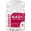 NAD+ Kadınlar için Tamam - NMN D-NAD+ ile Alternatif, Trans-Resveratrol, CoQ10, D-Ribose - Hücreleri Yenileme, Enerji ve Termot Skin Health - 60 Capsules Advanced Advanced