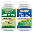 En İyi Naturals Triphala 750 mg & Probiyotik 10 Strains & 30 Milyar CFU