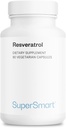 Supersmart - Resveratrol 40mg per Day (Well-Tolerated) - Organic Red Grapes Extract - High Potency Resveratrol Supplement | Non-GMO & Gluten Free - 90 Vegetarian Capsules