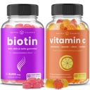 NutraChamps Biotin Gummies ve (2-Pack) Vitamin C Gummies