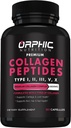 ORPHIC NUTRITION Collagen Peptides Capsules for Women,1800mg Multi Collagen Pills Types I, II, III, V, X - Supports Digestive Health Maintaining Strong Joints, Tendons, Ligaments and Muscles* 90 Caps