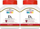 21st Century D3 2000 IU Tabletleri, 110 Kont (Pack of 2)