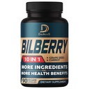 3 Ay için Göz Tamamı için 10in1 Bilberry Tür: 9260 mg with Grape Tohum, Carrot, Elderberry, Eyebright, Quercetin & More Herbs - Non-GMO, Gluten Free - 90 Vegan Capsules