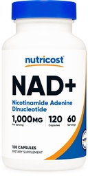 Nutricost NAD+ Supplement 1000 mg per Service,120 Capsules (Nicotinamid Adenine Dinüotid) - 60 Hizmet, Gluten-Free, Vegan