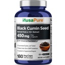NusaPure Full Spectrum Black Cumin Tohum 10:1 Ekstraksiyon, 450 mg 4,500 mg 180 Veggie Toz Caps Non-GMO, Vegan Non-Oily