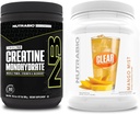 NutraBio Kretine Monohidrat, Unflavored, (300 g) ve Clear Whey Protein Isolate, (Mango Mist) Tamam Sche – Kas Enerji, maksimum Büyüme, Kurtarma ve Güçlü Güç