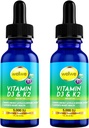 Şişeler Sıvı Vitamin D3 K2 Drops 5000 I with MCT Oil - Vegan Sıvı Vitamin D Supplement to Boost Energy Levels, Mood and Immune System, Unflavored, No Odor, Gluten-Free, Non-GMO, 2 Fl Oz