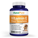 NusaPure Vitamin E 1000 IU 200 Tablet (Non-GMO, Gluten-Free) - Karma Tocopherols