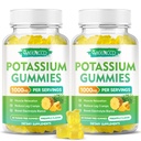 Potasyum Gummies 1000 mg, Yüksek Potency Pyumları Yetişkinler Kadınlar ve Erkekler için Gummies, Destek Leg Cramps & Muscle Health, Sugar-Free, Pinele Flavor, 120 Count