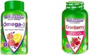 Vitafusion Omega-3 Heart Health Gummy Vitamins with Cranberry Gummies for Women, 120 Count Omega 3 EPA/DHA Berry Lemonade and 60 Count 500mg Cranberry Juice Concentrate per Serving