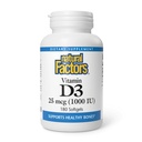 Doğal Faktörler, Vitamin D3 1000 IU (25 mcg), Güçlü Bones, Kass ve Immune Function, 180 Tabletler