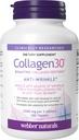 Webber Naturals Collagen30 Anti-Wrinkle, 500 mg of Bioaktif Collagen, Per Servis, 180 Tablet, Derin Wrinkles, Fine Lines & Stimulates Skin Hücreleri, GMO, Dairy & Gluten Free