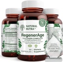 Natural Nutra RegenerAge Complete Supplement for Skin Health with Protein Peptides, Reduce Stretch Marks, Contributes Overall Health, Vitamin C, Grape Seed Red Wine Extract, Gluten Free, 90 Capsules.