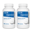 Büyük Magnezyum 500 mg - Magnezyum Oksit Tabletleri - Diyet Supplement - 100 Count (2 Pack)