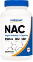 Nutricost N-Acetyl L-Cysteine (NAC) 600 mg, 180 Capsules - Non-GMO, Gluten Free
