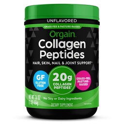 Ya da Kadınlar ve Erkekler için Kolajn Hydro Toz, 20g Grass Fed Collagen, Unflavored - Saç, Skin, Nail, & Ortak Destek Tamam, Paleo & Keto, Non-GMO, Type I ve III, 1lb