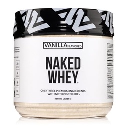 NAKED Vanilla Whey Protein 1Lb, Sadece 3 Malzemeler, All Natural Grass Fed Whey Protein Toz + Vanilla + Coconut Sugar- GMO-Free, Soy Free, Gluten Free. Aid Muscle Büyüme, 12 Hizmet