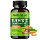 NATURELO Turmeric Curcumin - BioPerine for Better Absorption - Black Pepper, Ginger Root, Curcuminoids - Plant-Based Joint Discomfort Support - 120 Vegan Capsules