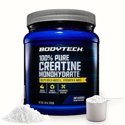 BODYTECH% 100 Saf Kretine Monohidrat Toz - Premium Micronized Kre Güçlü ve Performansı - Destek Kaslar, Kurtarma ve Artan Egzersiz (18oz/102 Hizmet)