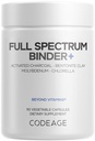 Kodage Binder + Systemic Binder Supplement - Aktif Charcoal Pills, Bentonite Clay Mineral Toz, Fulvic & Humic Asits, Molybdenum, Carbon Forms - 90 Capsules