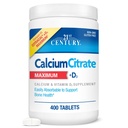 21. Yüzyıl Vitaminleri Kalsiyum Citrate Plus D3 maksimum Tabletler, 400 Kont