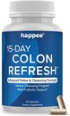 Happee Colon Cleanser & Detox for Weight Loss Support - 15 Day Colon Cleanse Pills & Gut Support Probiotics Men Women - Fast Natural Laxatives Constipation Relief