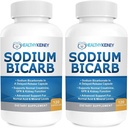 Sodium Bicarbonate 650mg Capsules Delayed Release for Supporting Normal Kidney Function & Kidney Supplement. Sodium Bicarbonate for Acid Relief, Alkalinity 120 Pills 2-Pack