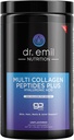 DR. EMIL NUTRITION Multi Collagen Peptides Powder - 20g of Unflavored Hydrolyzed Collagen Protein Powder with Hyaluronic Acid for Hair, Skin, Nails and Joints - 15 Servings