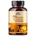 Black Pepper & Ginger ile Turmeric Ginger 1000 mg 120 Capsules | Turmeric and Ginger Supplement with 95 Curcuminoids | Ekstra Kuvvet Supplement| Ortak Destek Supplement | Non-GMO - 120 Capsules