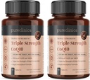 pureclinica Fermented CoQ10 300mg x 180 Tablets (2 Bottles of 90 Tablets) - 6 Months Supply. Non GMO, USP Grade. with Added Vitamin C & Black Pepper Extract for Absorption.