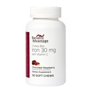 Bariatric Advantage Iron 30 mg Chewy Bite with Vitamin C - for Bariatric Patients - Sugar-Free - Chocolate Raspberry - 30 Count