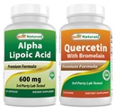 Best Naturals Alpha Lipoic Acid 600 mg & Quercetin with Bromelain