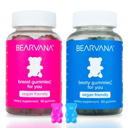 BEARVANA Top & Peach Support Combo Pack Gummies for Women | 9 Herbal Extracts Including Fenugreek, Maca & Fennel | Essential Vitaminler | Berry Flavor | 2Pack (120 Gummies)