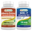 En İyi Doğallar Bilberry 1000 mg & MK-7 Vitamin K2 100 mcg