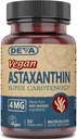 Deva Beslenme Vitaminleri Astaxanthin 4 mg, Vegan, Haematococcus Pluvialis Microalgae, 30 Capsules, 1-Pack