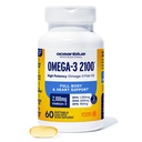 Oceanblue Professional Omega-3 2100 mg Fish Oil Supplement Triple Strength, High Potency EPA, DHA & DPA Burpless, Wild-Caught, Natural Orange Flavor 60 Softgels (Pack of 1)