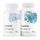 THORNE - Nutrient Essentials Duo - Iron Bisglycinate & B-Complex # 12 Enerji Desteği ve Kan Binası için - 60 Hizmet