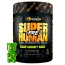 ALPHA LION Superhuman Pre Workout Toz, Beta Alanine, L-Taurine & Tri-Kaynak Sustained Energy & Focus, Nitrik Oksit & Citrulline for Pump (21 Hizmetler, Sour Gummy Bear Flavor)