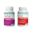 % 20 Sche Utiva Cranberry PACs 30 Vegi Capsules Cranberry Supplement for Urinary Tract Health for Women and Men + Utiva D-Mannose 500 mg 120 Capsules Doğal Flush The Bladder and Urinary Tract