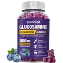 Glucosamine Chondroitin Gummies - 3000MG Ekstra Güçlü Ortak Destek Tamam MSM & Elderberry, Flexability, Antioksi Immune Support Gummy for Yetişkinler, Men & Women