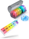 2 Pack Weekly Pill Organizer, Sukuos Daily Pill Box 7 Day Pill Cases for Vitamins, Fish Oils or Supplements, BPA Free