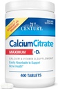 21st Century Food Citrate + D3, 400 Tabletler Şişe (2 Pack)