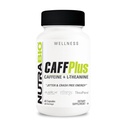 NutraBio CaffPlus, Sağlıklı Enerji Boost için Theanine ile Dual Source Caffeine - 60 Sebze Kapsülleri